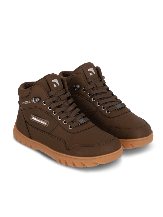 Barebarics UrbanEdge Dark Brown – Waterproof Winter Barefoot Boots