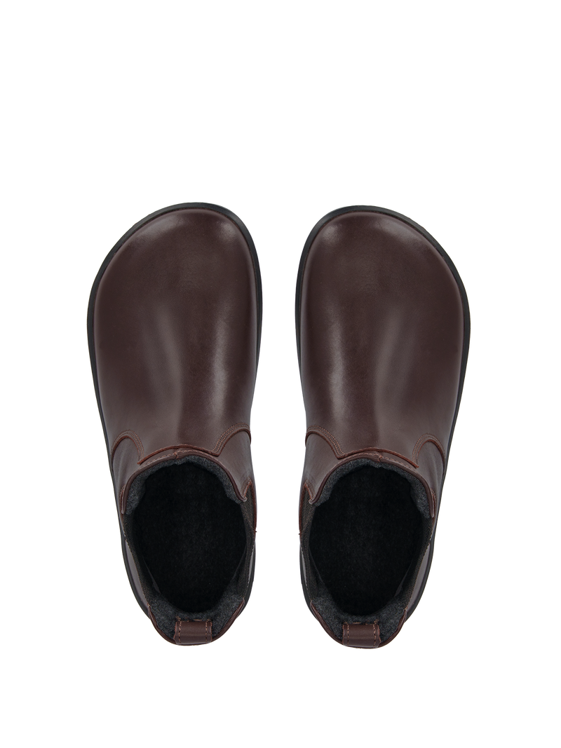 Load image into Gallery viewer, Be Lenka Entice Neo Barefoot Boots in dark brown, showcasing a sleek design and comfortable fit, ideal for winter wear.
