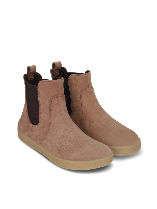 Be Lenka Entice Neo Barefoot Boots in matte brown with a stylish design and comfortable fit.