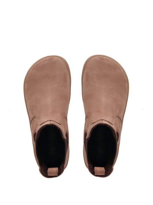 Be Lenka Entice Neo Barefoot Boots in matte brown, minimalist design for winter comfort and foot freedom.