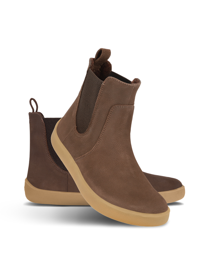 Load image into Gallery viewer, Be Lenka Entice Neo Barefoot Boots in matte dark brown, featuring a stylish design, wide toe box, and zero-drop sole.
