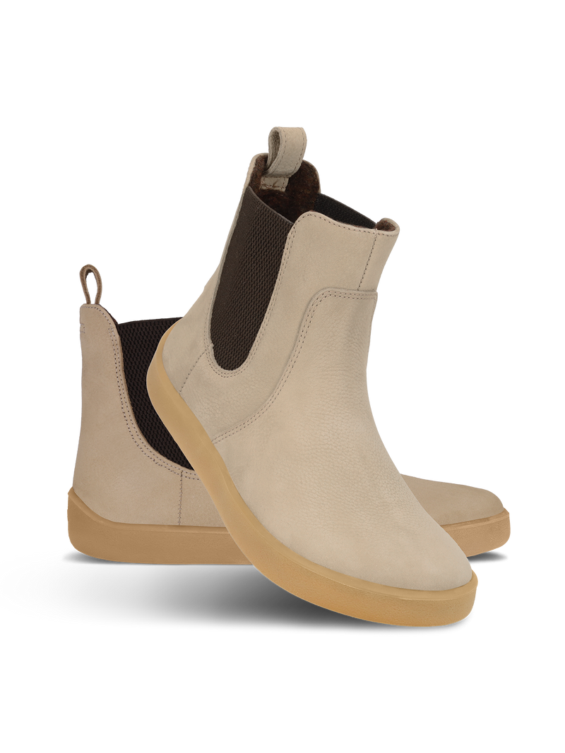 Load image into Gallery viewer, Be Lenka Entice Neo Barefoot Boots in Matt Sand, stylish and flexible for everyday adventures.
