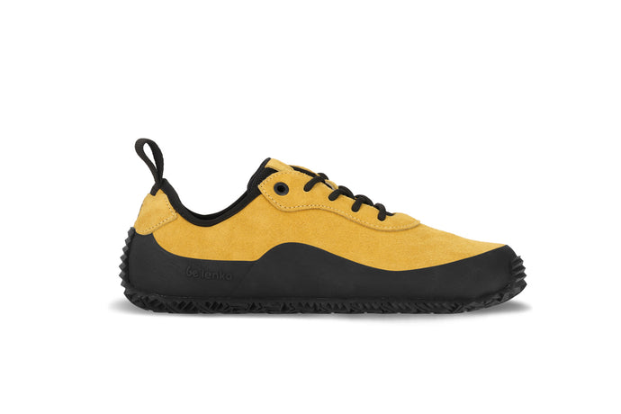 Be Lenka Trailwalker 3.0 yellow shoes, lightweight and flexible, perfect for mountain trails and outdoor adventures.