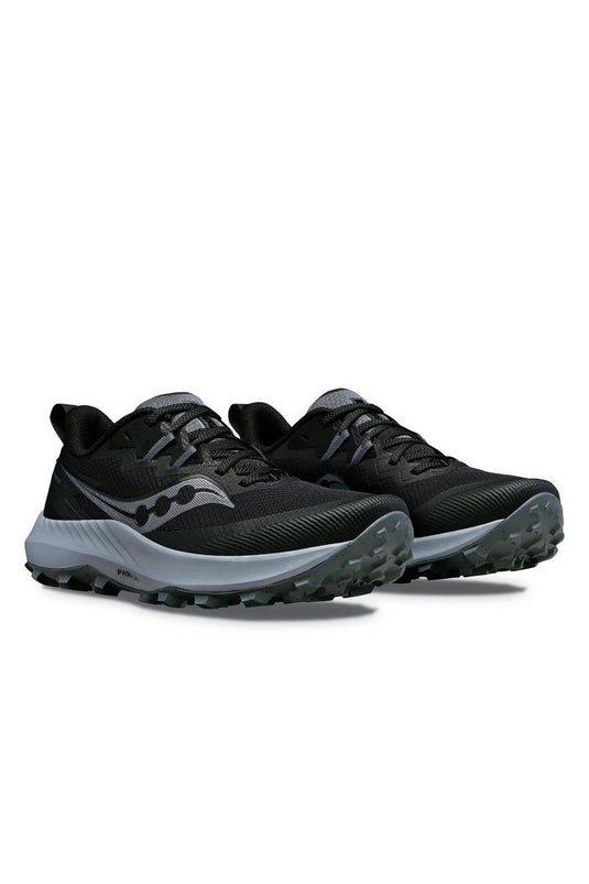 Saucony Womens Peregrine 14 Wide Shoes Sneakers Runners in Black/Carbon