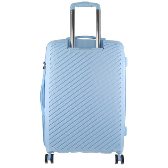 Monaco Checked Luggage Bag Travel Carry On Suitcase 65cm (82.5L) - Blue