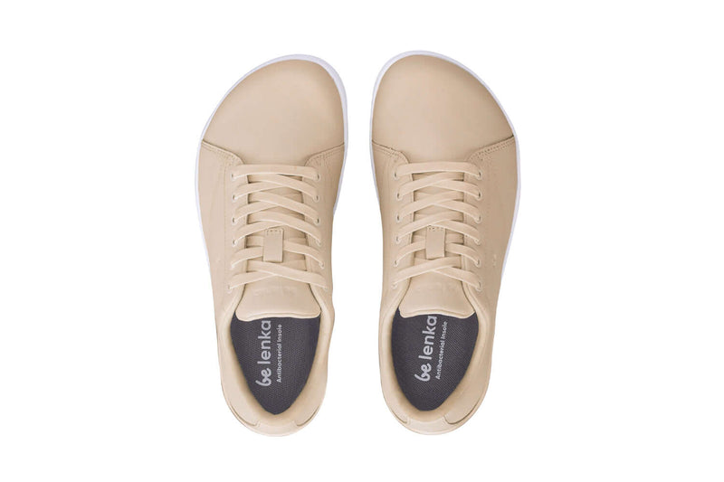 Load image into Gallery viewer, Be Lenka Core barefoot sneakers in beige, featuring clean lines and a minimalist design for stylish comfort.
