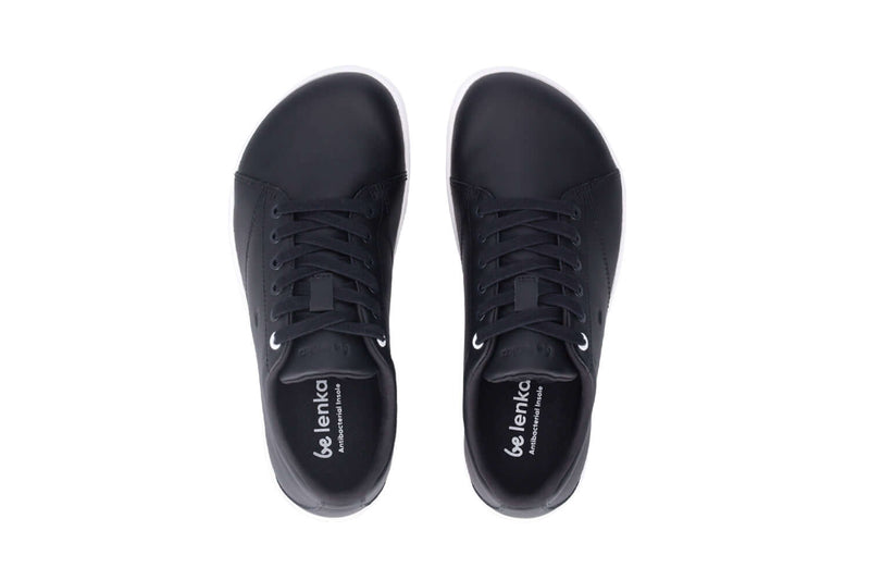 Load image into Gallery viewer, Be Lenka Core black barefoot sneakers, stylish and modern design, featuring a white sole and minimalist look.
