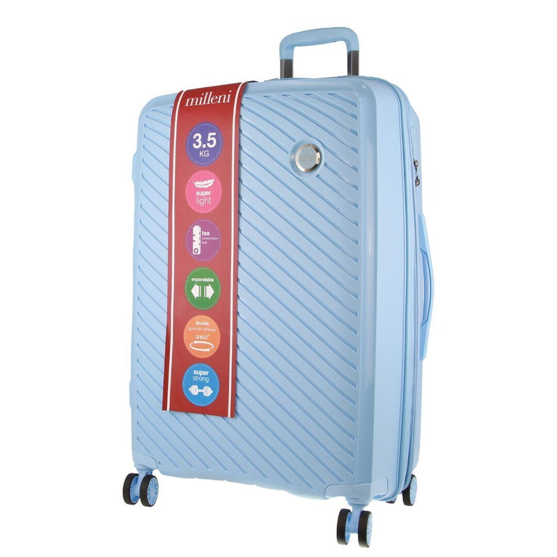 Load image into Gallery viewer, Monaco Checked Luggage Bag Travel Carry On Suitcase 75cm (124L) - Blue
