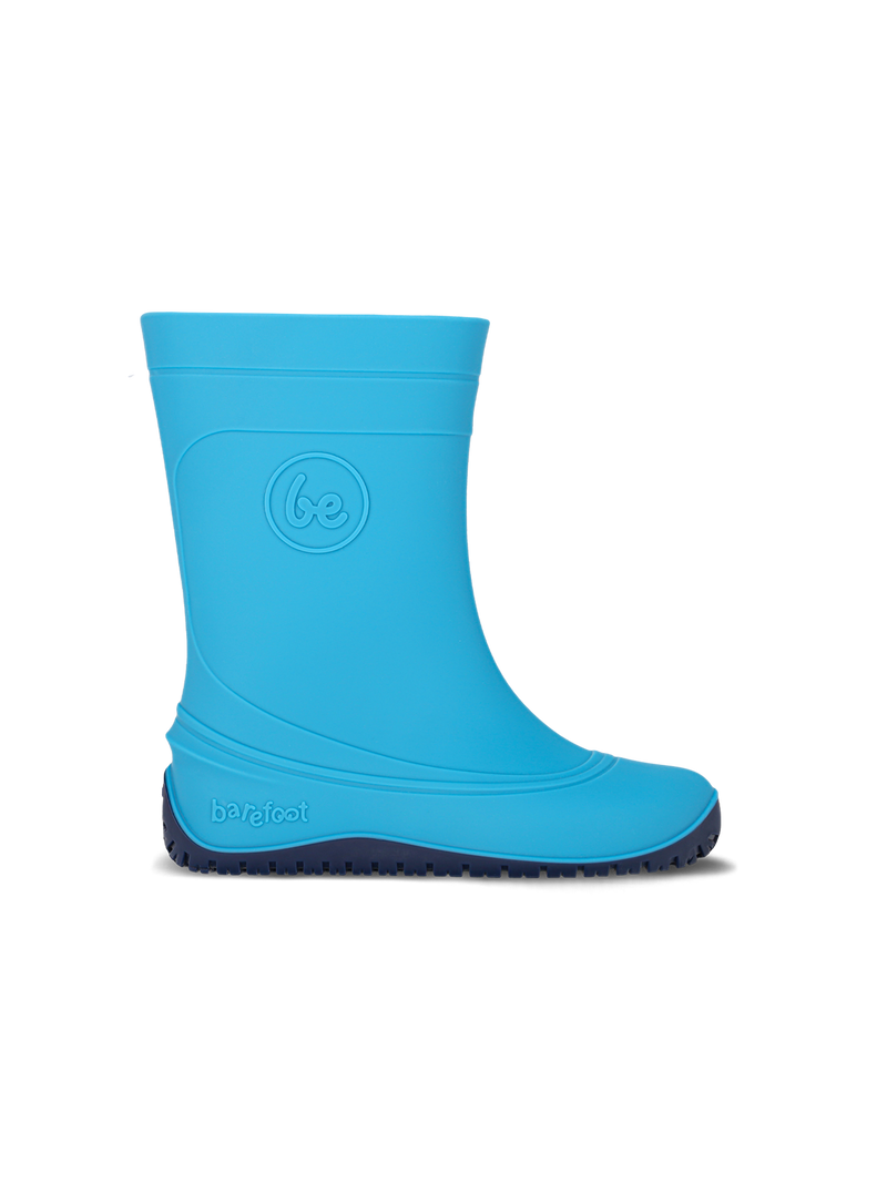 Load image into Gallery viewer, Be Lenka Kids Barefoot Rain Boots in Aqua Blue, perfect for puddle jumping and outdoor play.
