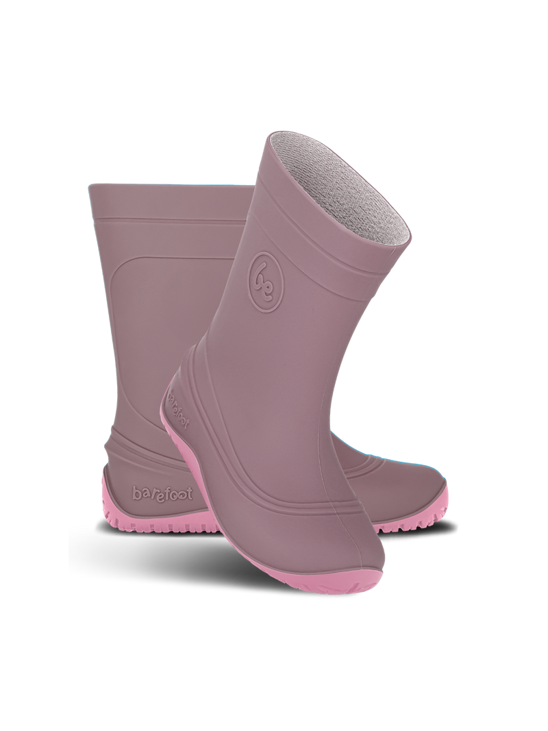 Load image into Gallery viewer, Be Lenka Kids Barefoot Rain Boots in Misty Pink, perfect for rainy days, designed for natural foot development.
