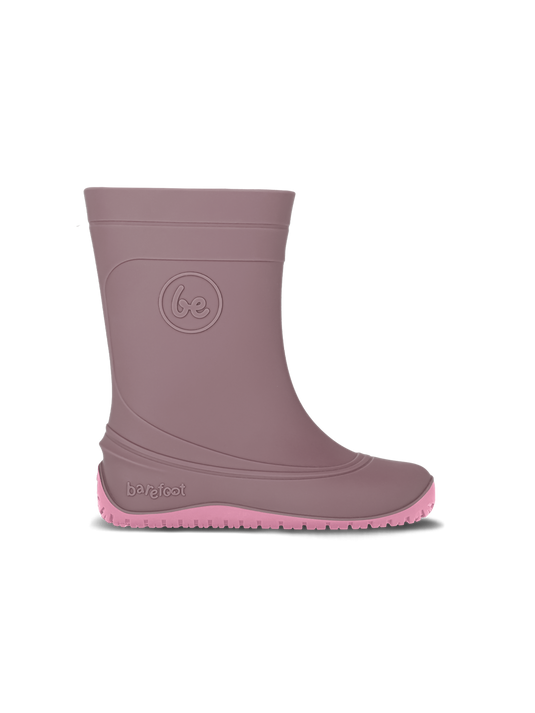 Be Lenka Kids Barefoot Rain Boots in Misty Pink, designed for natural foot development and comfort.