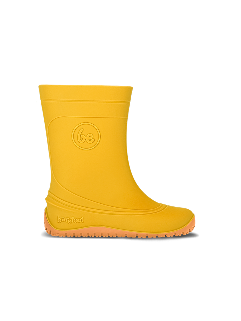 Load image into Gallery viewer, Be Lenka Kids Barefoot Rain Boots in yellow, designed for natural movement and foot development.

