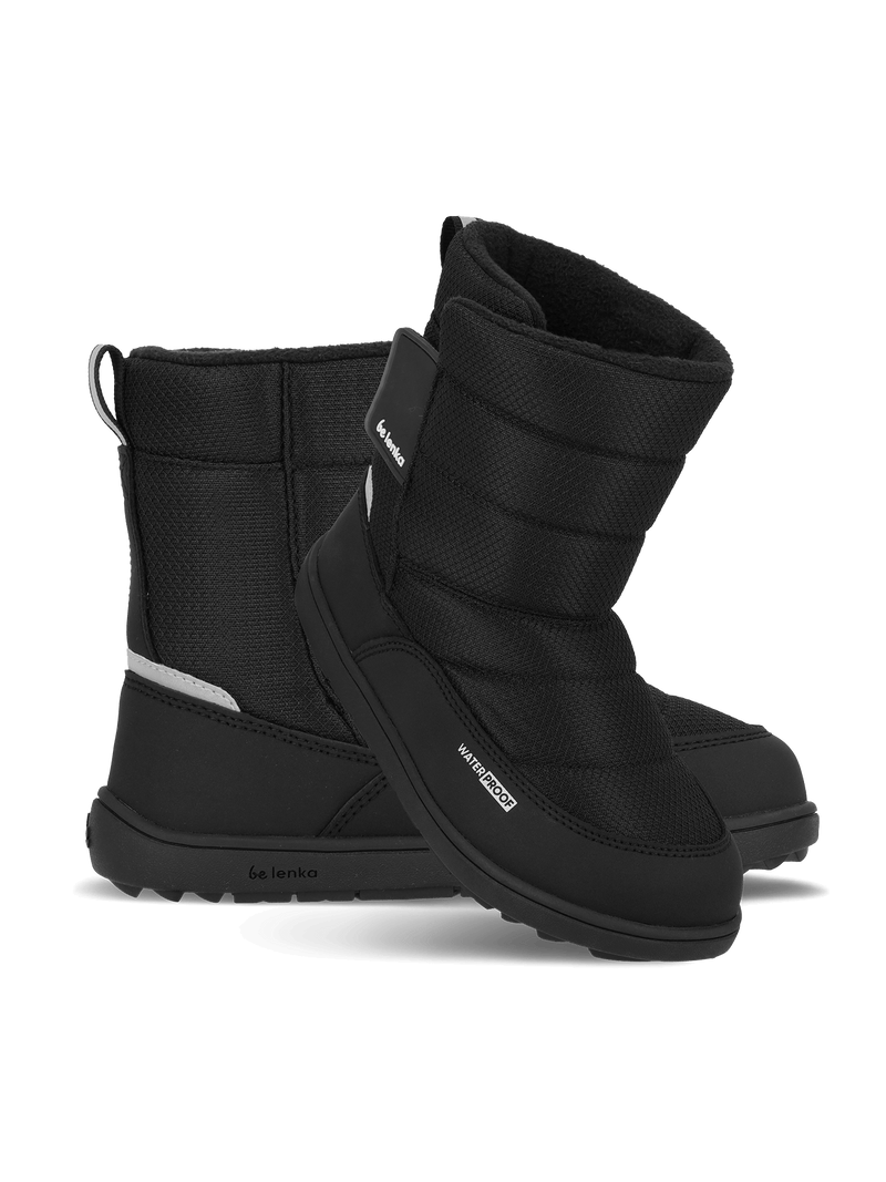 Load image into Gallery viewer, Kids Barefoot Snow Boots – Be Lenka Ailo All Black
