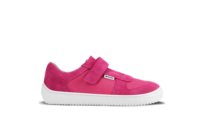 Eco-friendly Be Lenka Kids barefoot sneakers Joy - Dark Pink & White