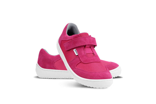 Eco-friendly Be Lenka Kids barefoot sneakers Joy - Dark Pink & White