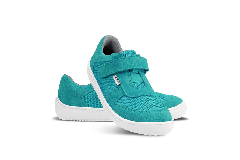 Load image into Gallery viewer, Eco-friendly Be Lenka Kids barefoot sneakers Joy - Turquoise &amp; White
