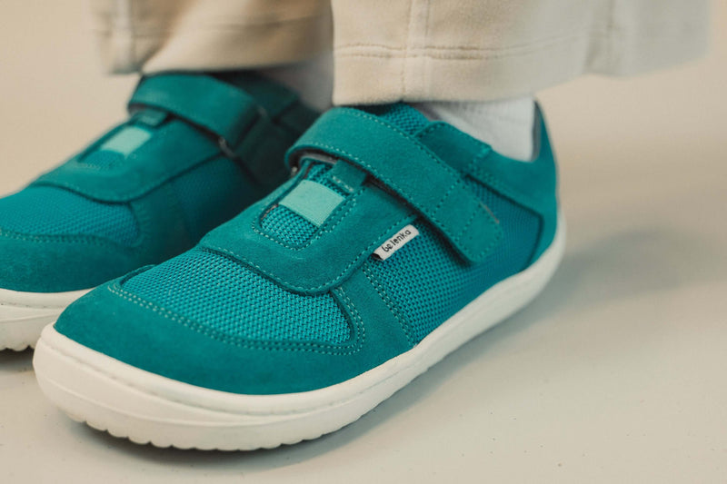 Load image into Gallery viewer, Eco-friendly Be Lenka Kids barefoot sneakers Joy - Turquoise &amp; White
