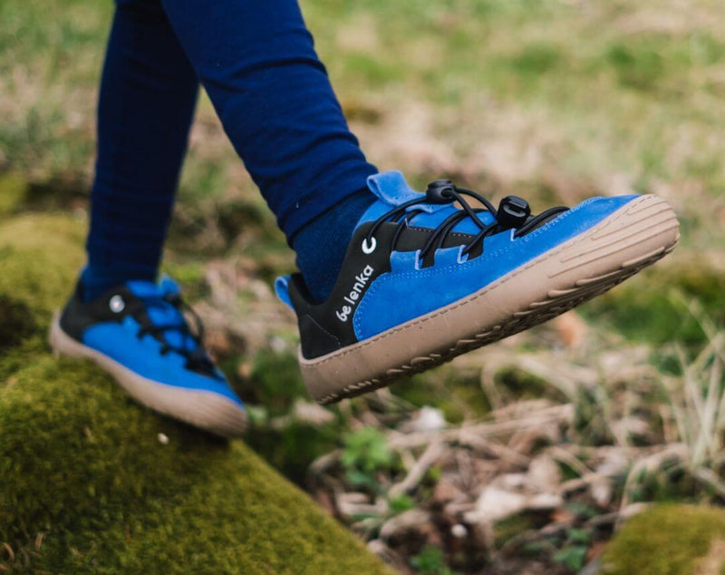 Load image into Gallery viewer, Eco-friendly Be Lenka Kids barefoot sneakers - Xplorer - Blue &amp; Olive Black
