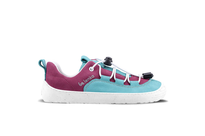 Eco-friendly Be Lenka Kids barefoot sneakers - Xplorer - Light Teal & Plum