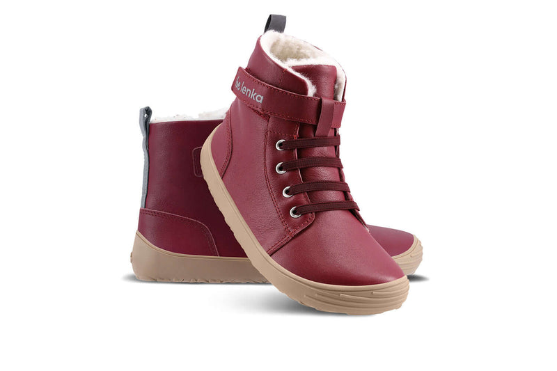 Load image into Gallery viewer, Eco-friendly Winter Kids Barefoot Be Lenka Winter Kids - Dark Cherry Red
