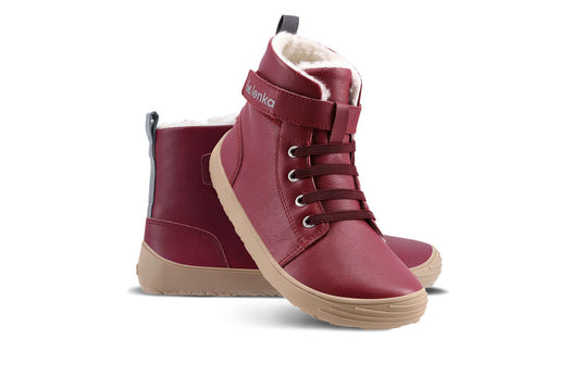 Eco-friendly Winter Kids Barefoot Be Lenka Winter Kids - Dark Cherry Red