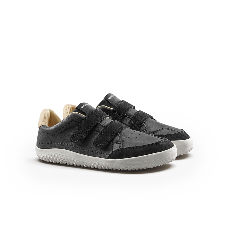 Load image into Gallery viewer, Vivobarefoot Gobi Sneaker Kids Obsidian
