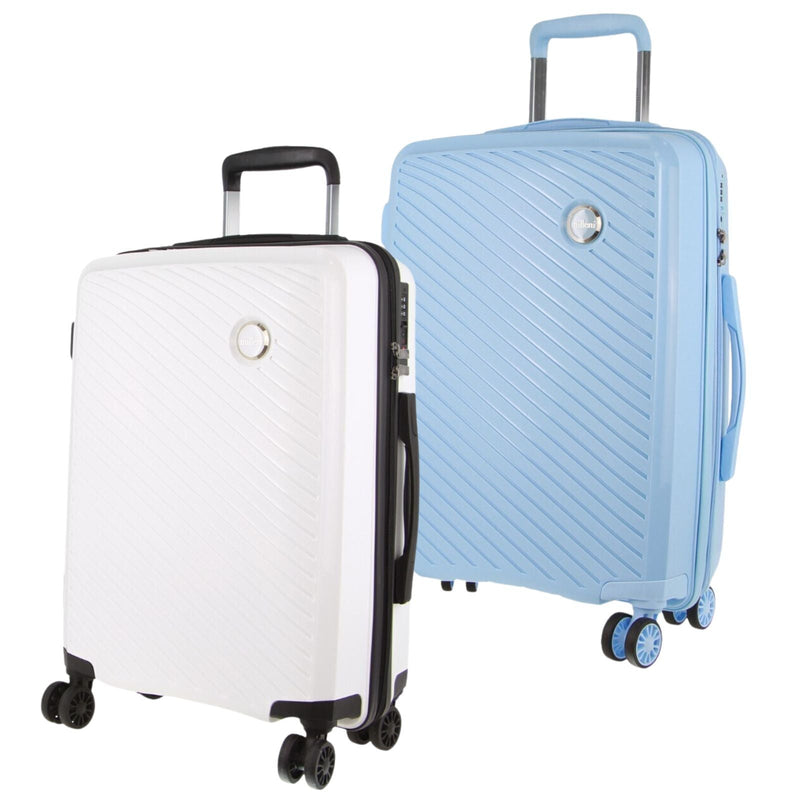 Load image into Gallery viewer, 2x Pierre Cardin Inspired Milleni Cabin Luggage Bag 54cm (39L) - Blue &amp; White
