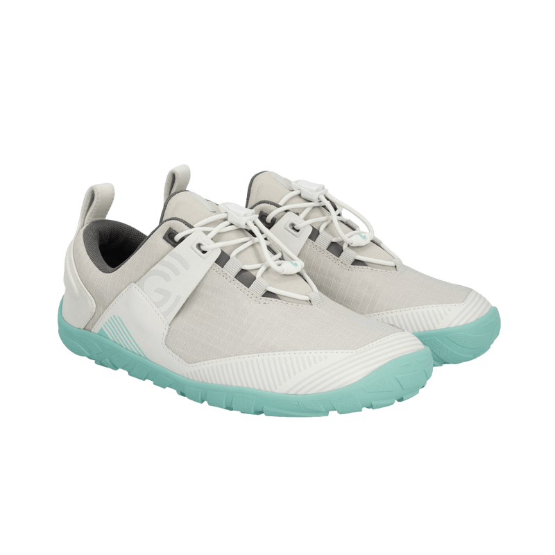 Load image into Gallery viewer, Groundies Chamonix TR Low Women's Barefoot Trail Shoes – Stone/Mint
