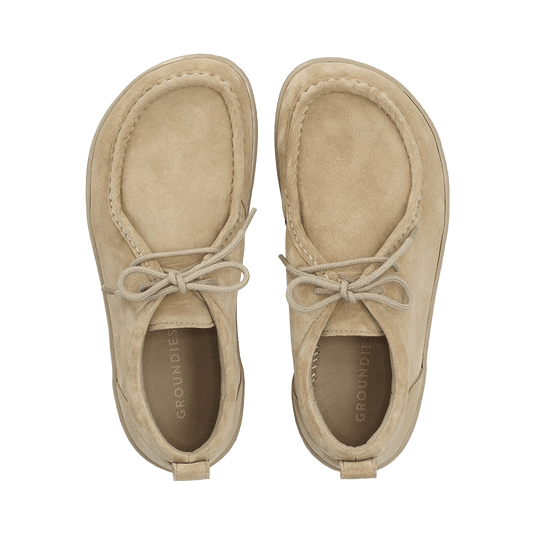 Groundies Cricket Men's Barefoot Moccasins – Beige