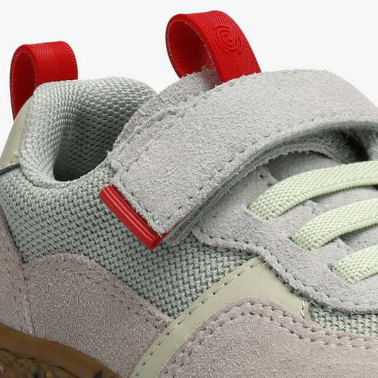 Groundies Lou 2.0 Kids' Barefoot Sneakers – Sage Green/Red