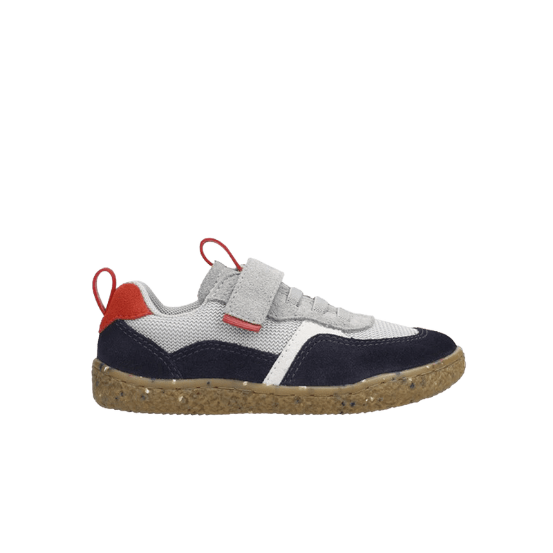 Load image into Gallery viewer, Groundies Lou 2.0 Kids' Barefoot Sneakers – Light Grey/Red
