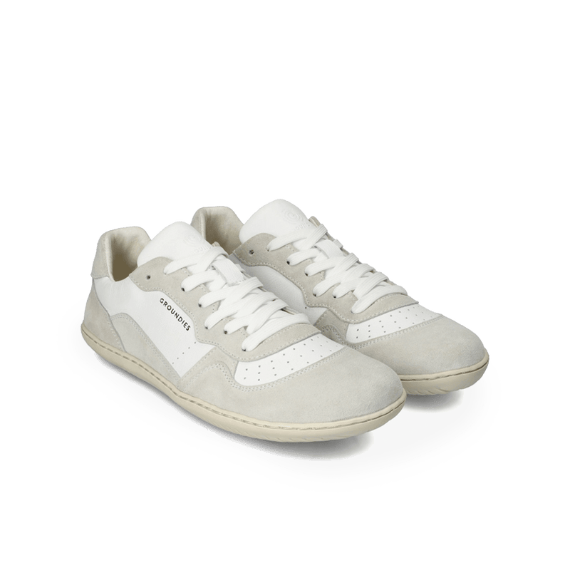 Load image into Gallery viewer, Groundies Nova GO1 Men's Barefoot Sneakers – White/Off-White
