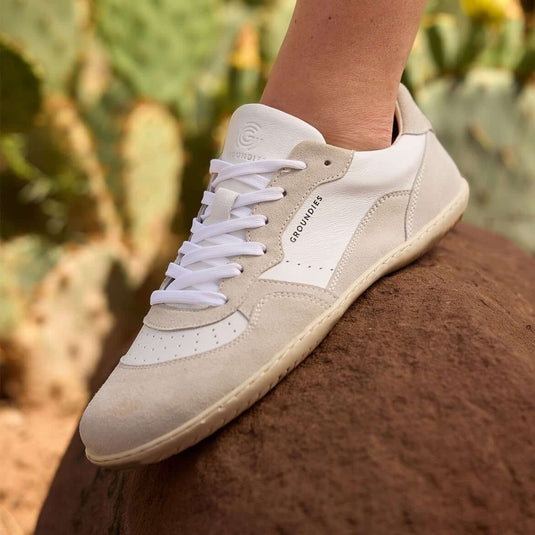 Groundies Nova GO1 Women's Barefoot Sneakers – White/Off-White