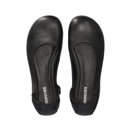 Groundies Sleek Women's Barefoot Ballerina Flats – Black