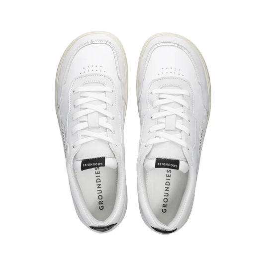 Groundies Zurich Men's Barefoot Sneakers – White/Black