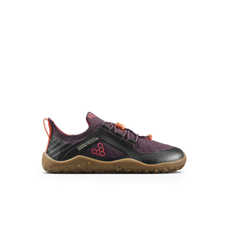 Load image into Gallery viewer, Vivobarefoot Primus Trail Knit FG Kids Huckleberry/ Molten Lava
