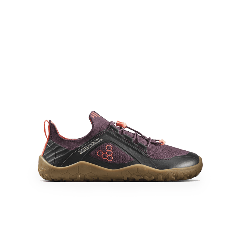 Load image into Gallery viewer, Vivobarefoot Primus Trail Knit FG Juniors Huckleberry/ Molten Lava
