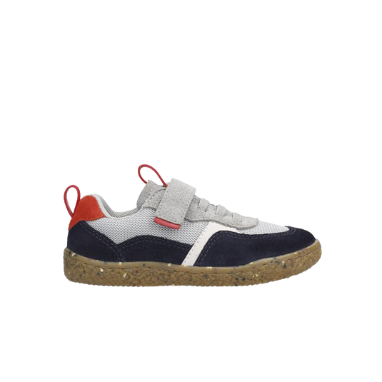 Groundies Lou 2.0 Kids' Barefoot Sneakers – Light Grey/Red