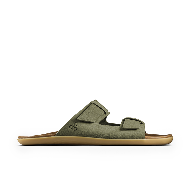 Load image into Gallery viewer, Vivobarefoot Sensus Yin Slide Mens Dark Olive-0
