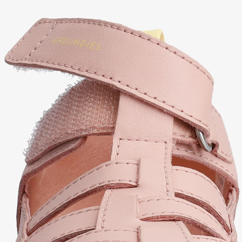 Load image into Gallery viewer, Groundies Noto 2.0 Kids' Barefoot Sandals – Rouge/Lemon Cream

