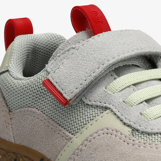 Groundies Lou 2.0 Kids' Barefoot Sneakers – Sage Green/Red