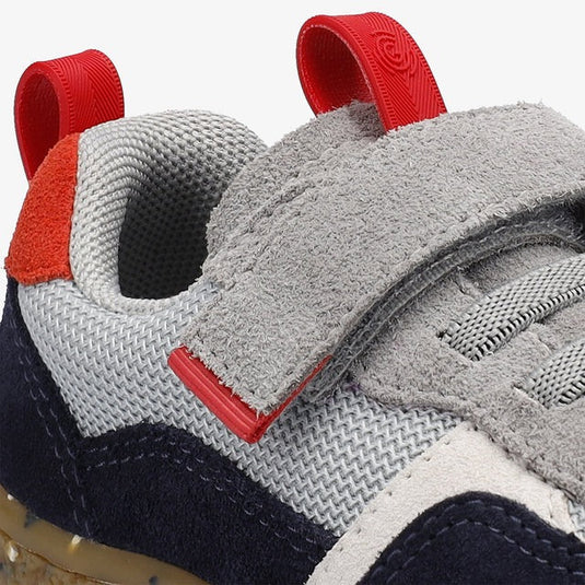 Groundies Lou 2.0 Kids' Barefoot Sneakers – Light Grey/Red