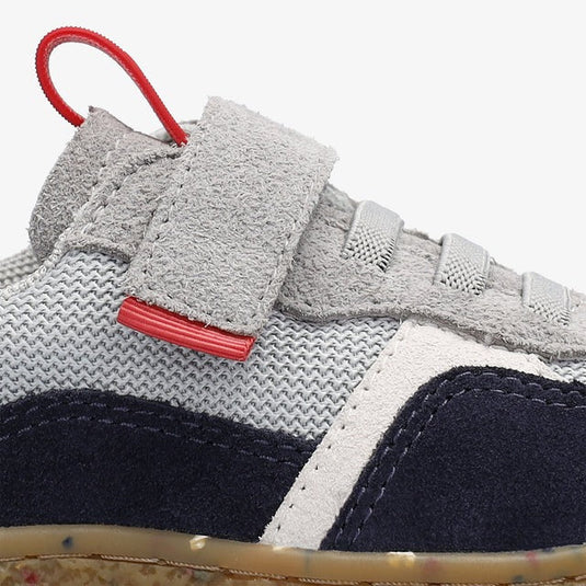 Groundies Lou 2.0 Kids' Barefoot Sneakers – Light Grey/Red
