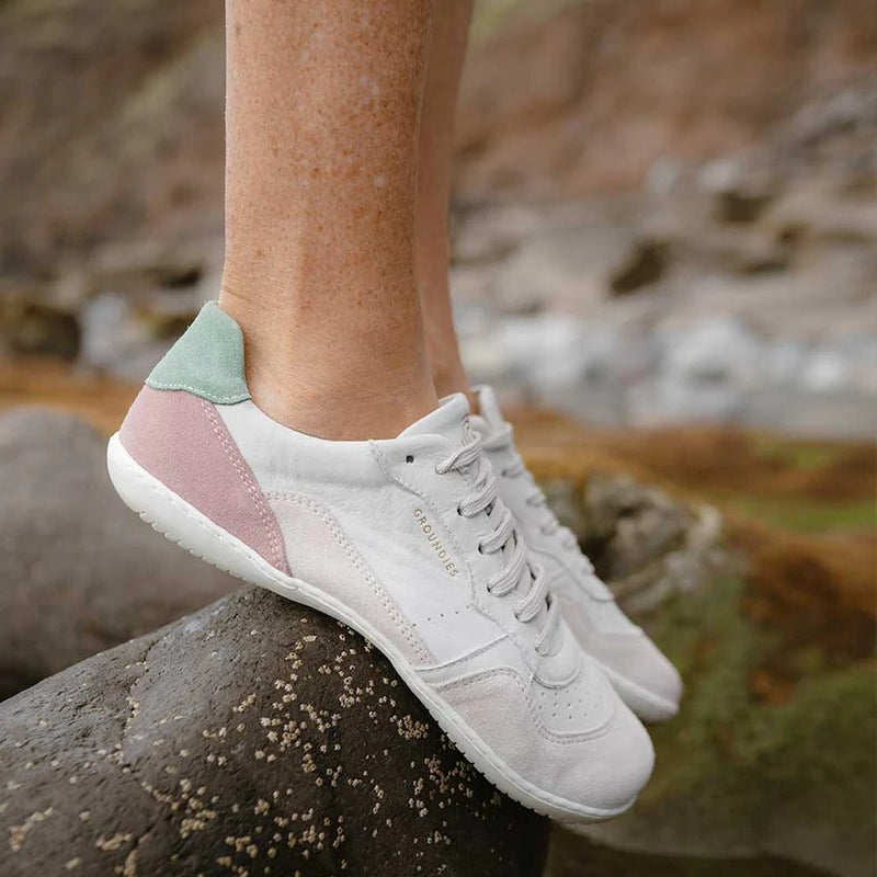 Load image into Gallery viewer, Groundies Nova GO1 Women's Barefoot Sneakers – Beige/Pink
