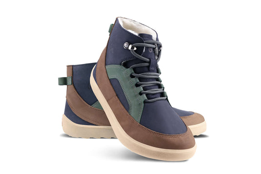 Eco-friendly Barefoot Boots Be Lenka York - Navy, Brown & Beige