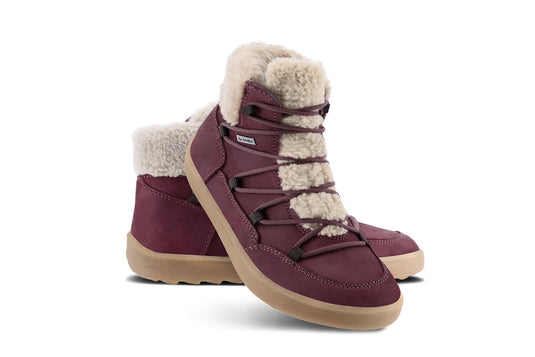 Eco-friendly Winter Barefoot Boots Be Lenka Bliss - Burgundy Red