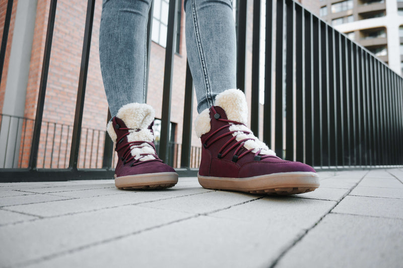 Load image into Gallery viewer, Eco-friendly Winter Barefoot Boots Be Lenka Bliss - Burgundy Red
