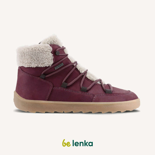 Eco-friendly Winter Barefoot Boots Be Lenka Bliss - Burgundy Red