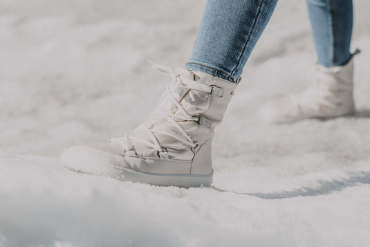 Eco-friendly Winter Barefoot Boots Be Lenka Snowfox Woman - Pearl White