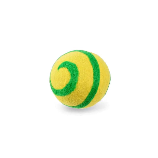 DOGGY ECO Eco Ball Woollen Dog Ball "Green and Yellow Swirl"